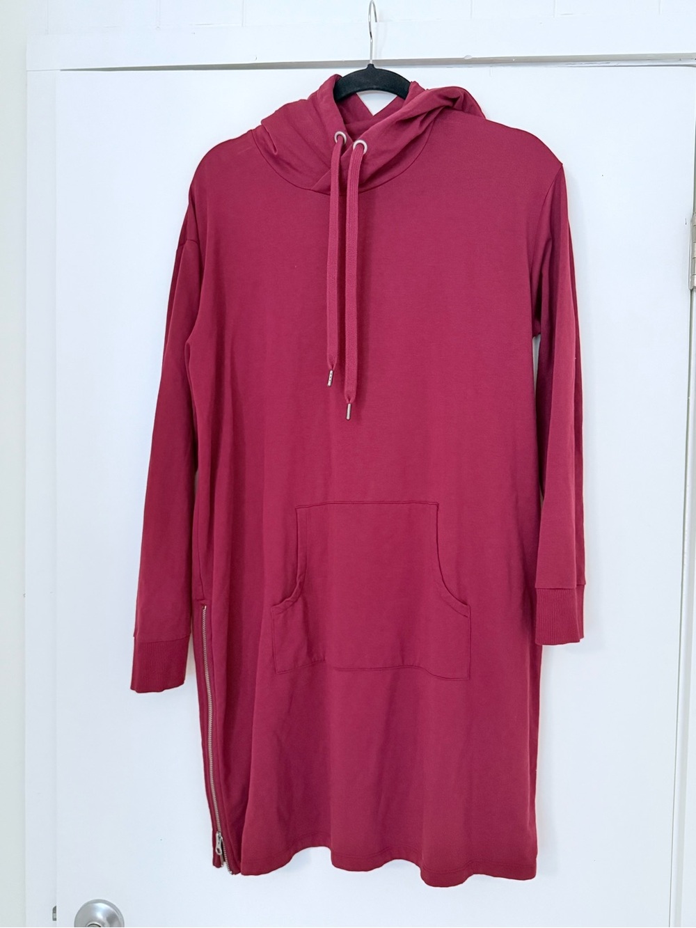 Garnet Hill Trainer Hooded Dress - Berry Size M